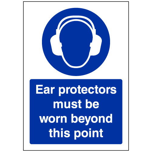 Ear protectors must be worn beyond this point sign – Ref: ms133 ...