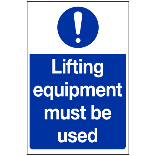 Lifting equipment must be used sign – Ref: ms373 – Safety Sign Warehouse