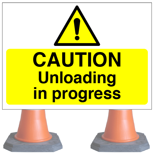 Caution Unloading in progress cone sign – cns76 (cone sold separately ...