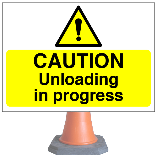 Caution Unloading in progress cone sign – cns76 (cone sold separately ...