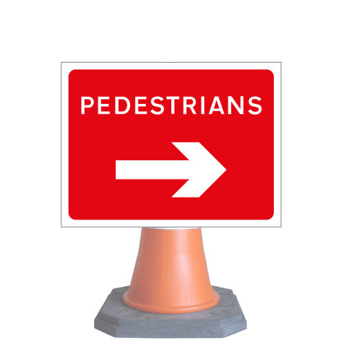 Pedestrians arrow right cone sign – cns 7018v1 (cone sold separately ...