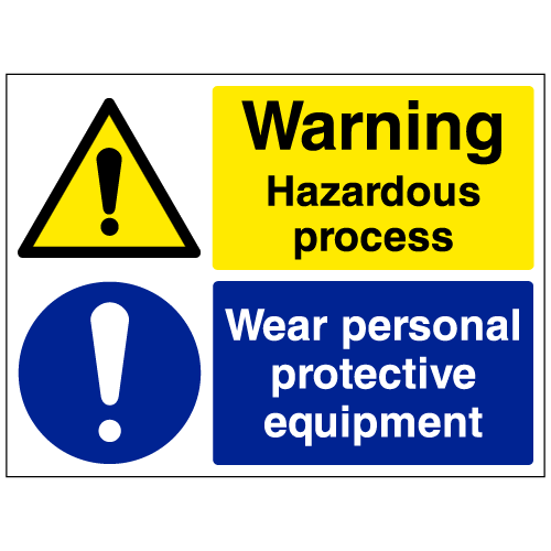 Warning hazardous process – Wear PPE sign – Ref: cs3 – Safety Sign ...